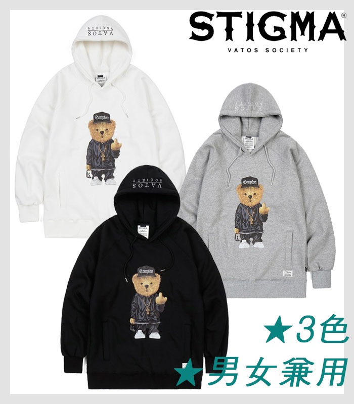 STI フードTシャツ 男女兼用 フードTシャツ くま フードTシャツカップルアイテム