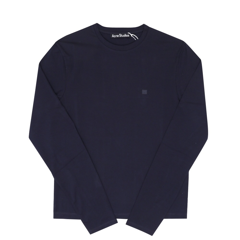 アクネストゥディオ フェイスロゴパッチ ユニセックス 長袖Tシャツ CL0311 NAVY BLUE (885)
