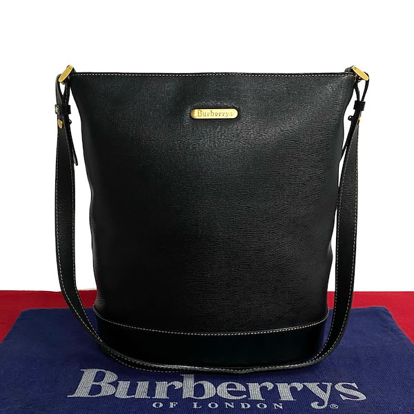 美品 バーバリー ノバチェック デニム ネイビー レザー ちか ショルダーバッグ 0935【中古】BURBERRY