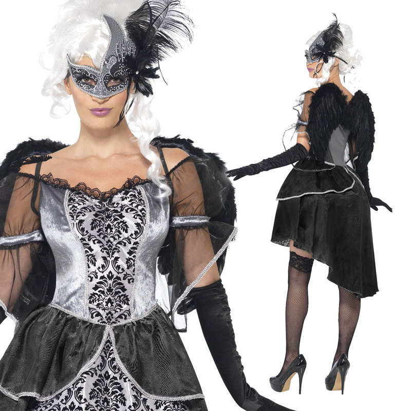 コスプレ 仮装 ダークエンジェル・マスカレード 【 コスプレ 衣装 ハロウィン 仮装 コスチューム 天使 パーティーグッズ 大人用 レディース 堕天使 女性用 余興 】