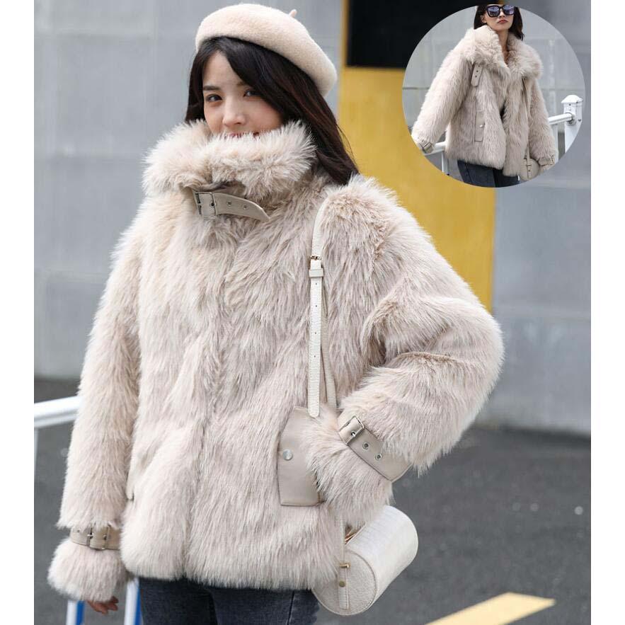 暖かい ショートコート きれいめ ファーコート フェイクファー 上着 着痩せ 韓国風 ファーコート もこもこ 防寒コート 通勤 通学 ボリュームファー