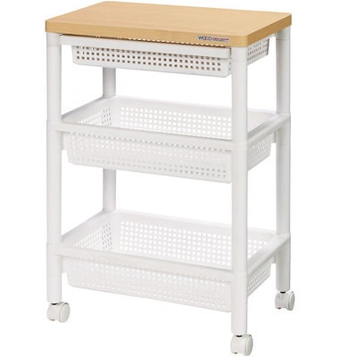 他サイト： 不動技研 F-2491WH ウッドテーブルワゴンWTW-3H F2491WHフドウの商品画像