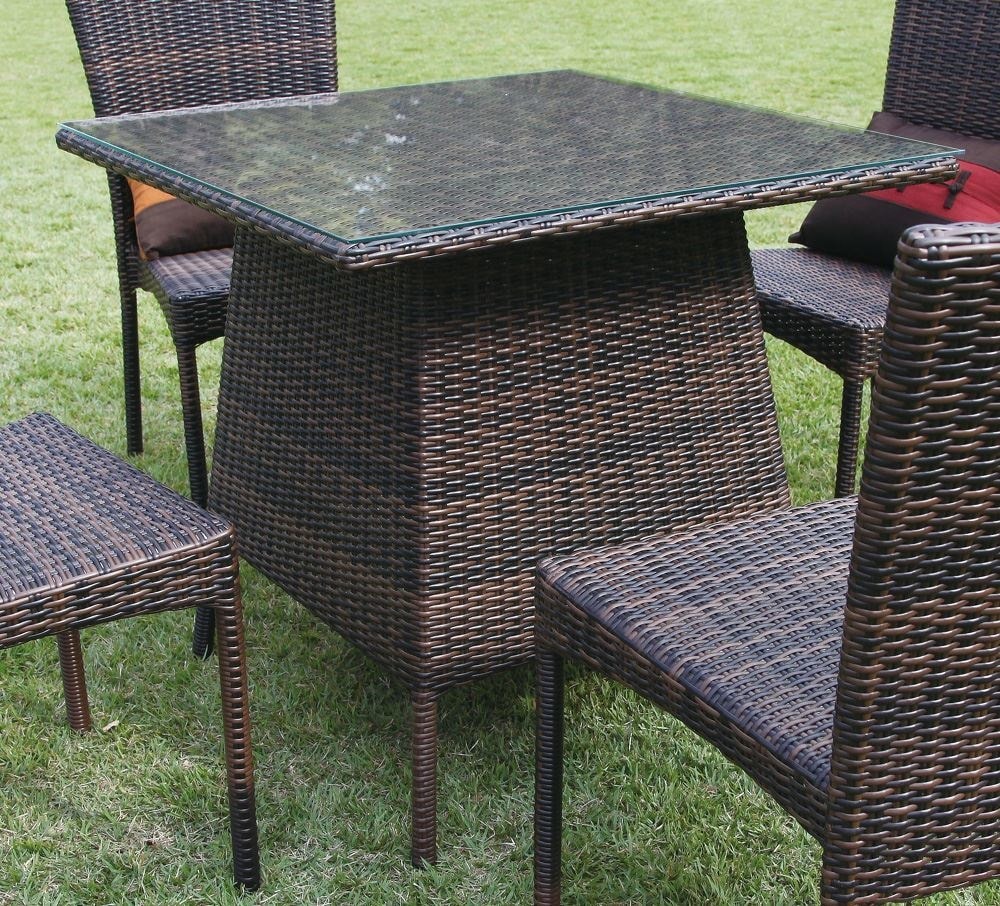 ジャービス商事　人工ラタン　ガーデンテーブル　スクエアガラステーブル　NH-2119Z　38707　テーブルのみガーデンファニチャー