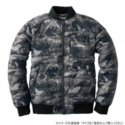 イーブンリバー ファイバーダウンフライトジャケット カモフラグレー(45) サイズ:LL R129