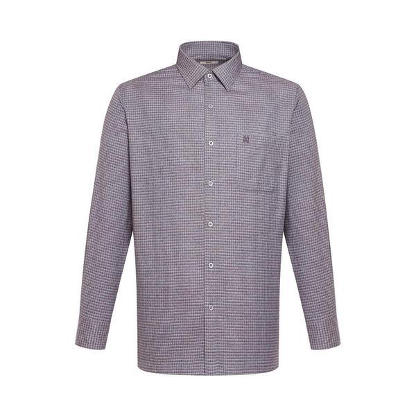 起毛ポリ混紡スモールチェックシャツ レギュラーフィット バイオレット___DKW2SHCL114V1
