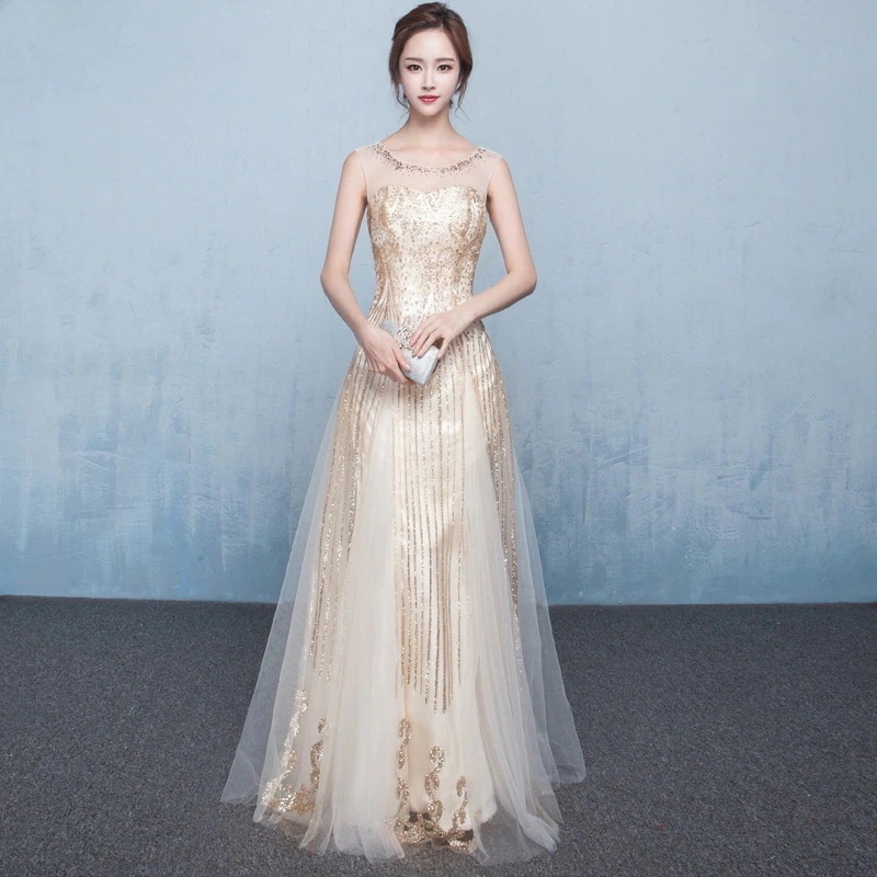 【急速出荷】結婚式ドレスワンピースパーティードレスお呼ばれイブニングドレス忘会結婚式レディースAラインスパンコールロングドレス演奏会花嫁ドレス司会