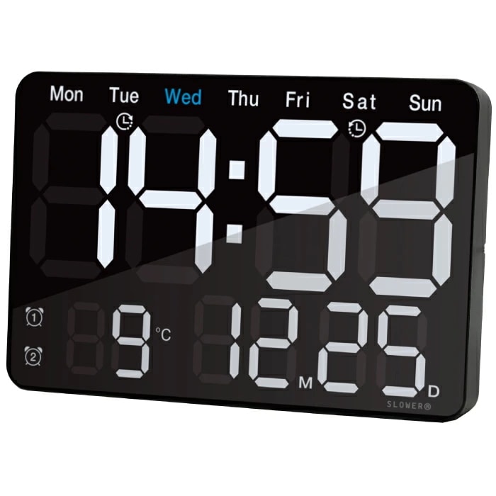 置き時計 掛け時計 置掛兼用 デジタル時計 ビエント デジタルクロック 壁掛け時計 カレンダー アラーム タイマー カウントダウン ストップウォッチ おしゃれ LED時計 温度計 目覚まし時計 熱中症