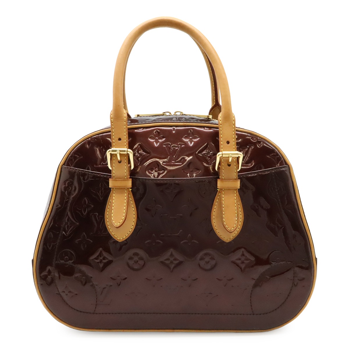 モノグラムヴェルニ サミット ドライブ ハンドバッグ トートバッグ エナメルカーフ アマラント M9351