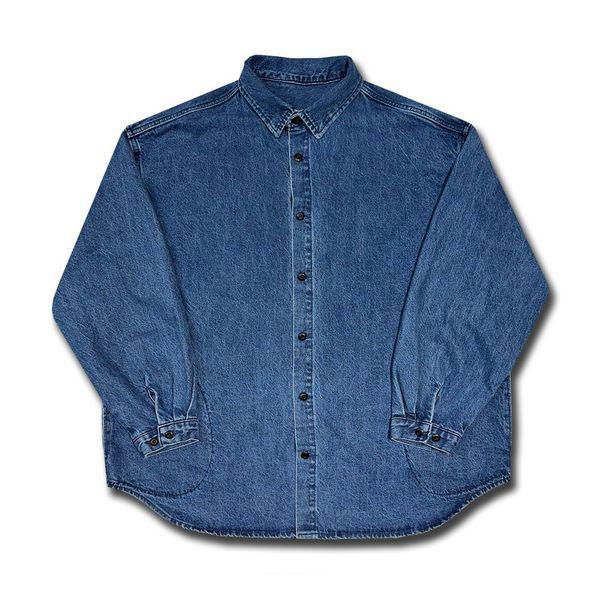 メンズ オーバーサイズ デニム カラーネック シャツ ジャケット OF JUA 375_P409225589 12,196円