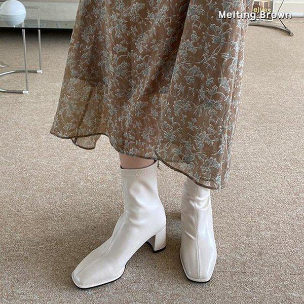 女性スリムフィットミドルブーツアンクルブーツ