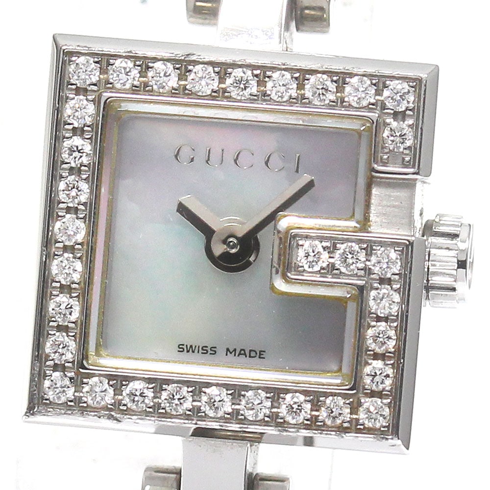 グッチ GUCCI 102/YA102541 Gミニ ダイヤベゼル クォーツ レディース _776023【中古】