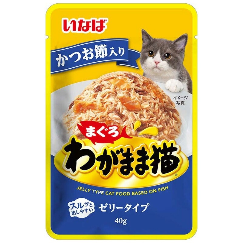 （まとめ買い）わがまま猫まぐろパウチ かつお節入り 40g TCR-24 猫用フード [x48]