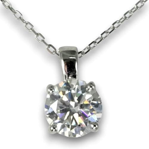 モアッサナイト（Moissanite）1.2ctペンダントネックレスSILVER925 DカラーVVS1 ダイヤモンドを凌ぐ眩い煌めき3265