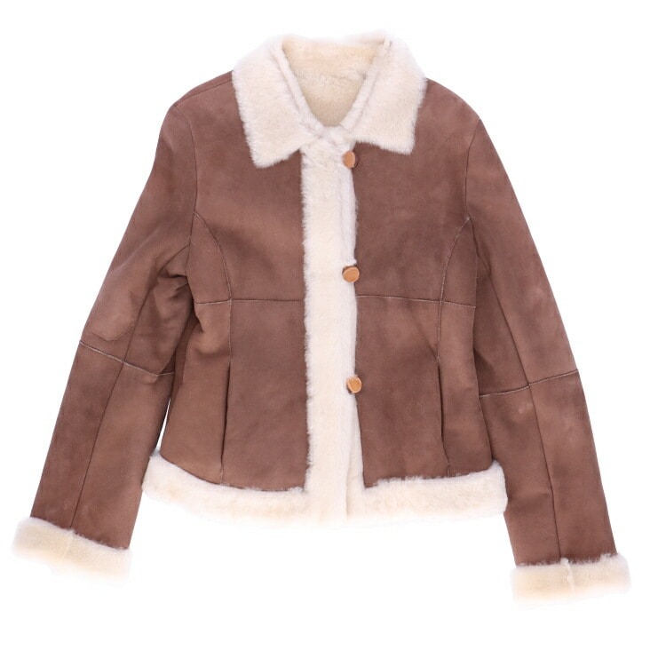 ムートン Wフェイス ファー ジャケット ブラウン 送料無料 レディース ギフト プレゼント