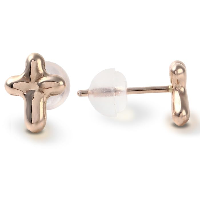 [オッコ]ピアス クロスピアス つけっぱなし ギフト K18 プラチナ900 両耳用 小さい シンプル 十字架