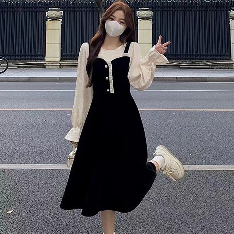 2025年秋冬新作気質ウエストスリムインナーロングスカート