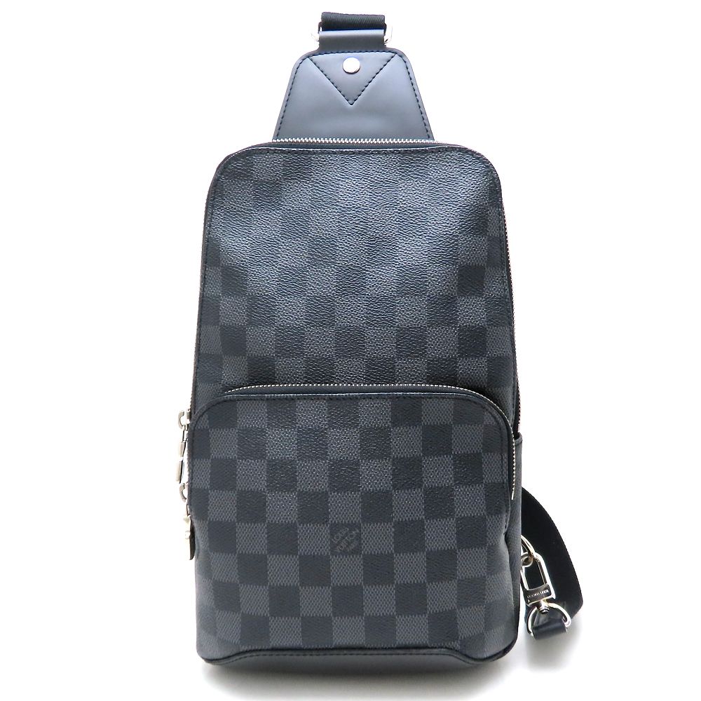 ダミエ グラフィット アヴェニュースリングバッグ N41719 ボディバッグ グレー ブラック/352539【中古】