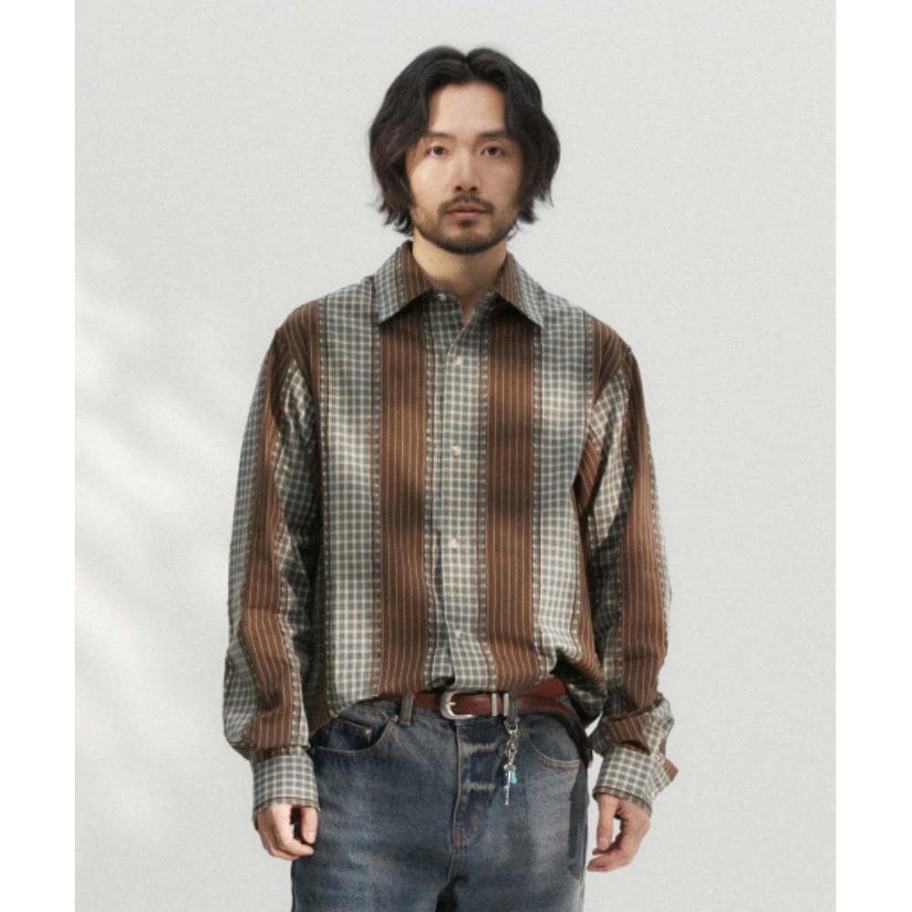 WMC Mixed pattern shirt KHAKI O-MOBNL4Z91145