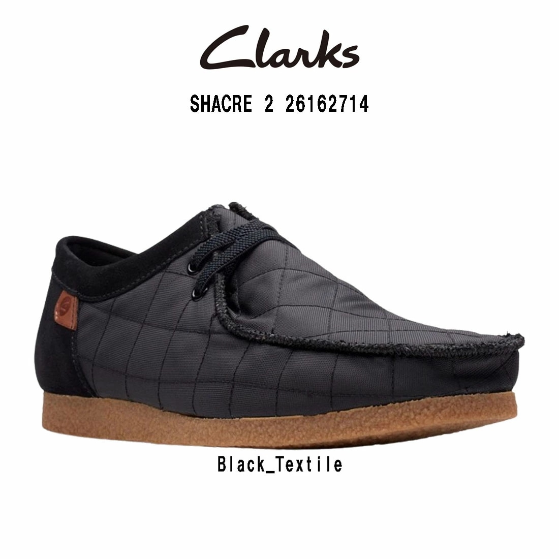 CLARKS シェイカー モカシン シューズ スタンダード テキスタイル ブラック カジュアル メンズ SHACRE 2 26162714