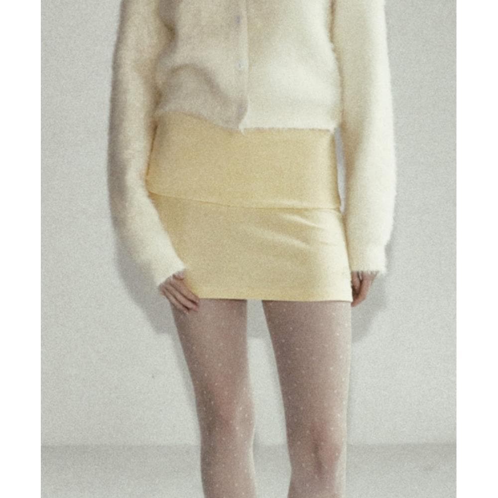 BADBLOOD Beyond Soft Fold Over Mini Skirt Butter w-skt24