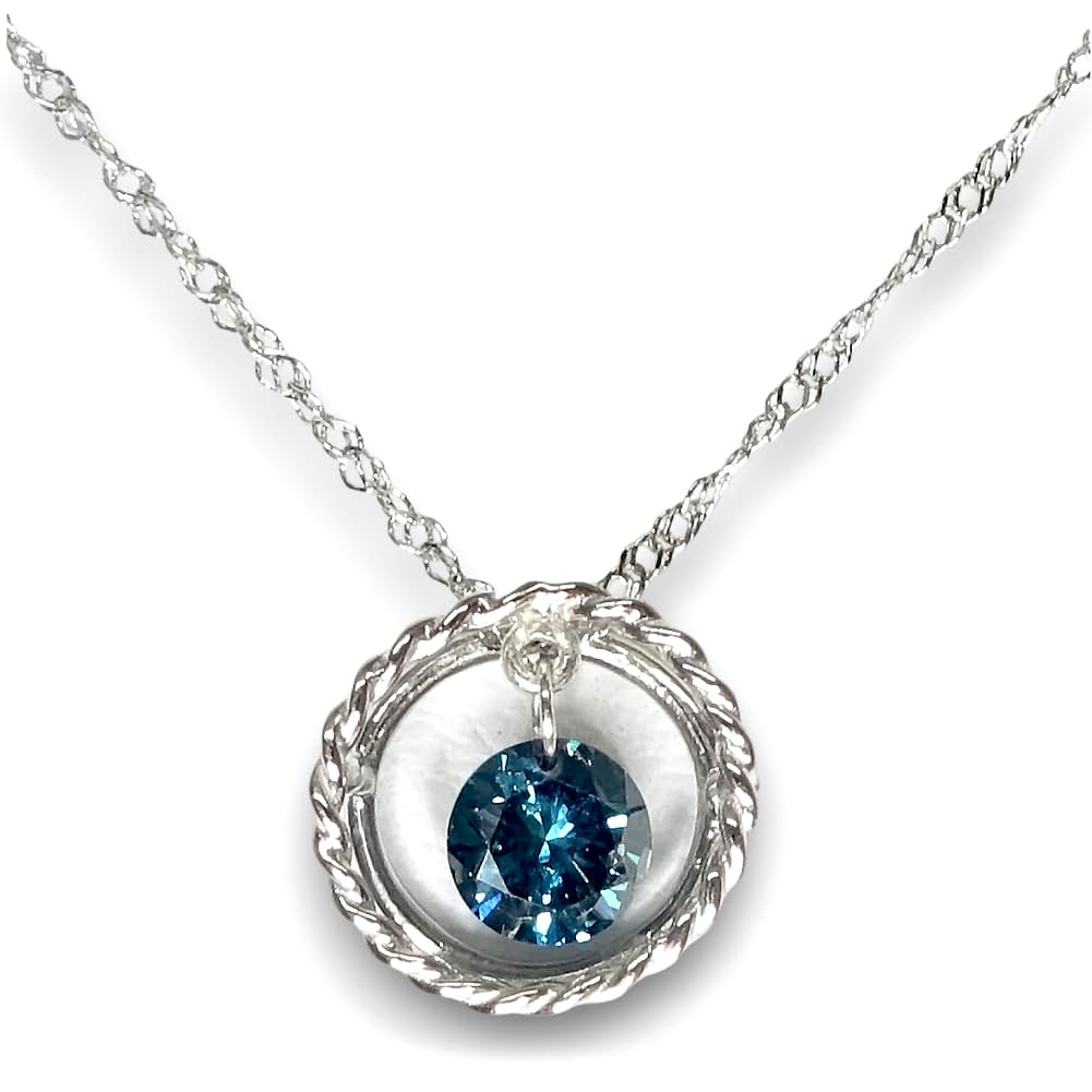 プラチナダイヤモンド ネックレス ブルーダイヤモンド 一粒SI~クラス0.20ct 揺れるレーザーホールダイヤモンド