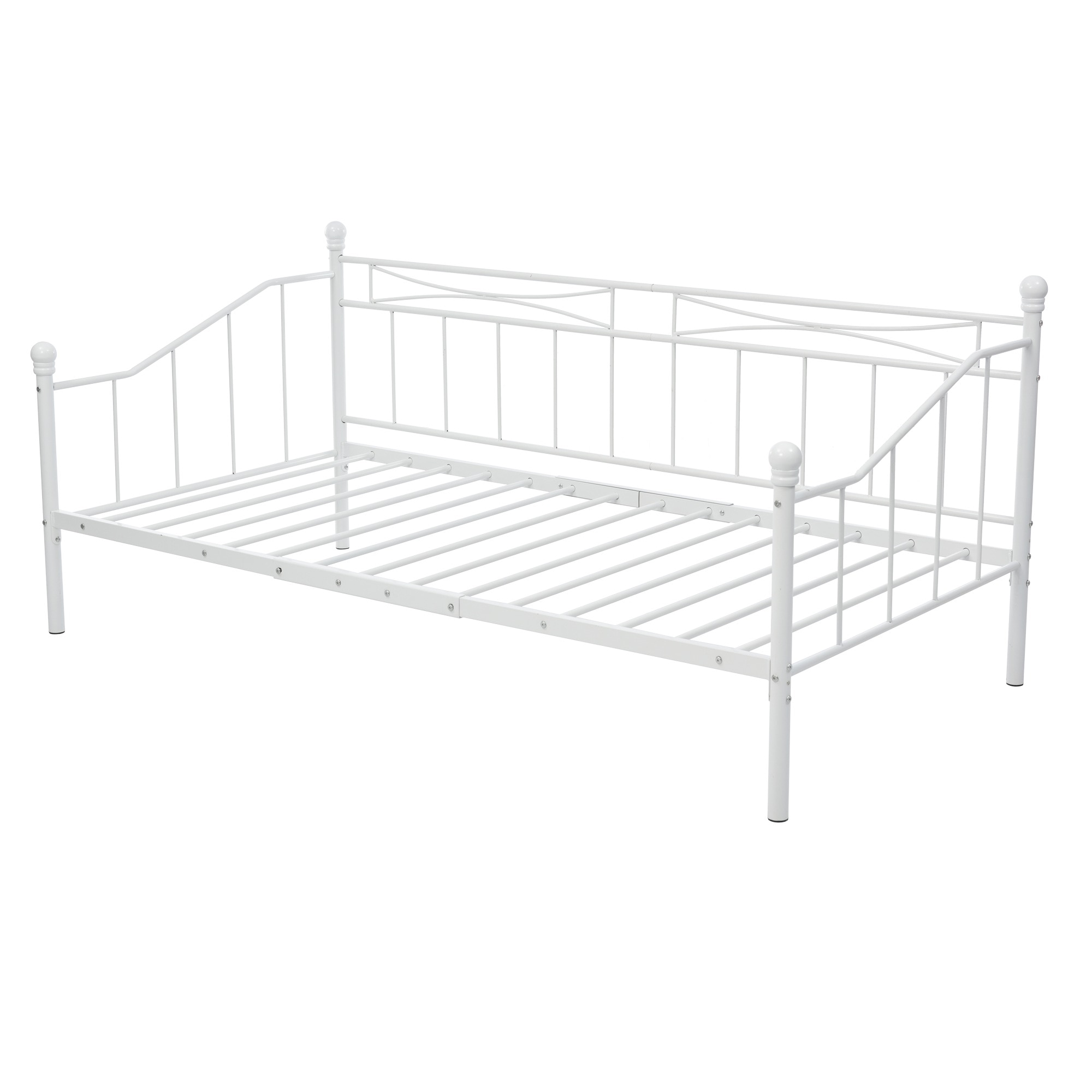 129【新作】【ホワイト】シングルベッド パイプベッド ベッド シングル ベッドフレーム 一人暮らし 収納 1人用 おしゃれ 北欧風 子供部屋 大人用 スチール 耐震