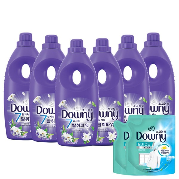ダウニー消臭パワー ホワイトティーとリリー 超濃縮柔軟剤 本品/1L 6個
