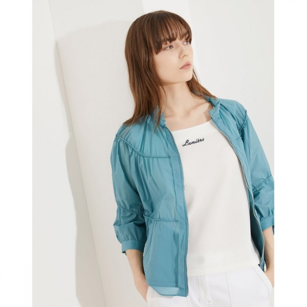 [オリビアローレン] シャーリングラインジップアップジャンパー_Voccl3M4241