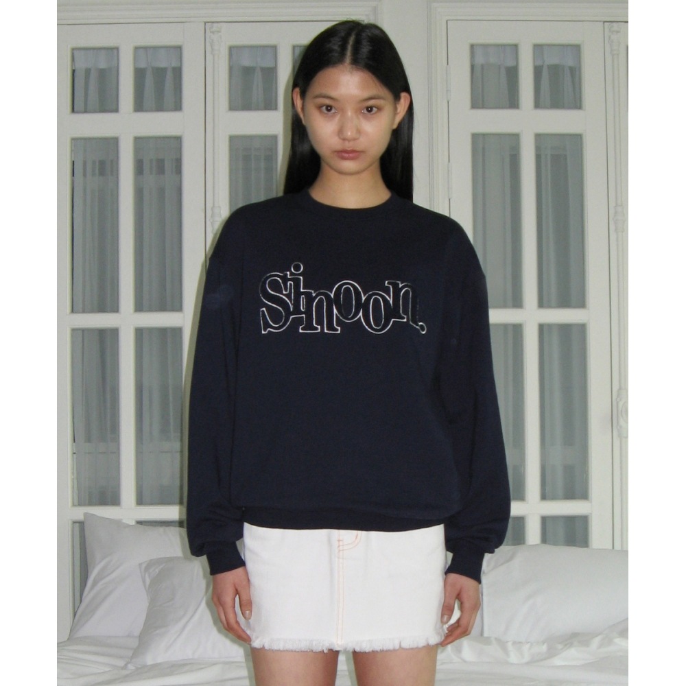 SINOON ブークルロゴスウェットシャツ (ネイビー)