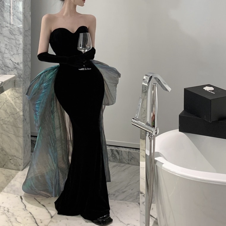 バックコンシャス パーティドレス レディース ワンピース ドレス マキシ 袖なし ラメ感 フレア タイト スリム レース チュール シフォン 大人可愛い 主役級 存在感 プリンセス ロマンティック