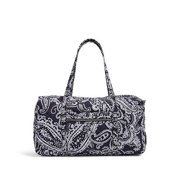 Vera Bradley Women s Performance Twill Lay Flat Travel Duffel Travel Bag， Deep Night Paisley Neutral