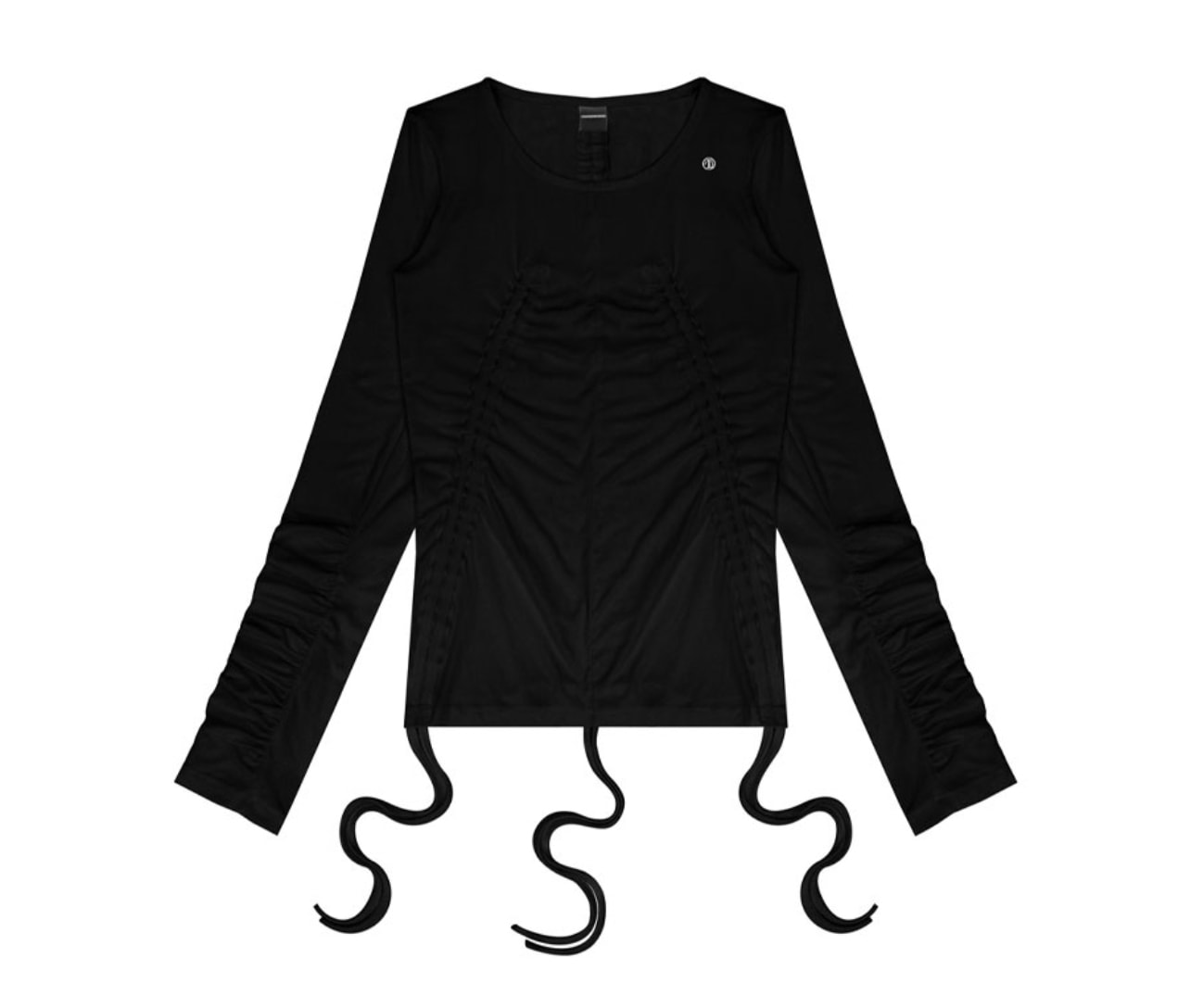 [TREEMINGBIRD]★ Multi String Shirring Long Sleeve (2色) TREEMINGBIRD】 MULTI STRING SHIRRING LONG SLEEVE : BLACK T