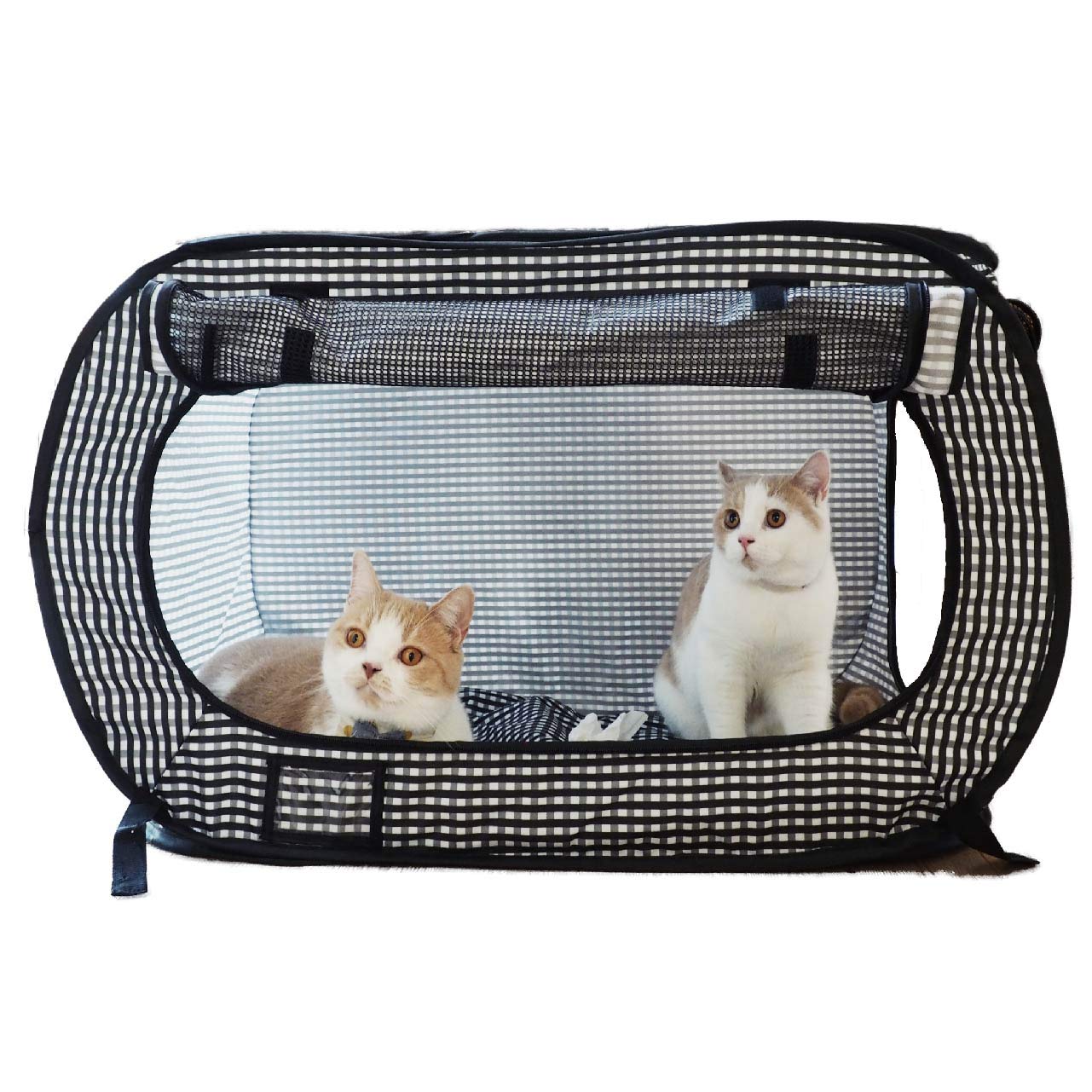 猫壱（necoichi） ポータブルケージ 折り畳み可能 防災 移動用 黒