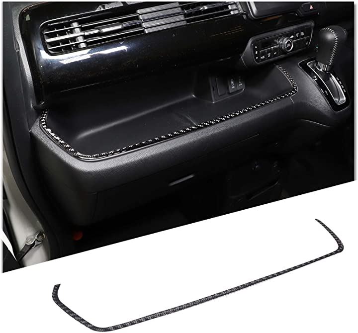 FOR Honda N-BOX 2017-2021年適用 ホンダN-BOX 2018 2019 2020 パッセンジャーコンパートメントトリム( 黒-ケーボン繊維)