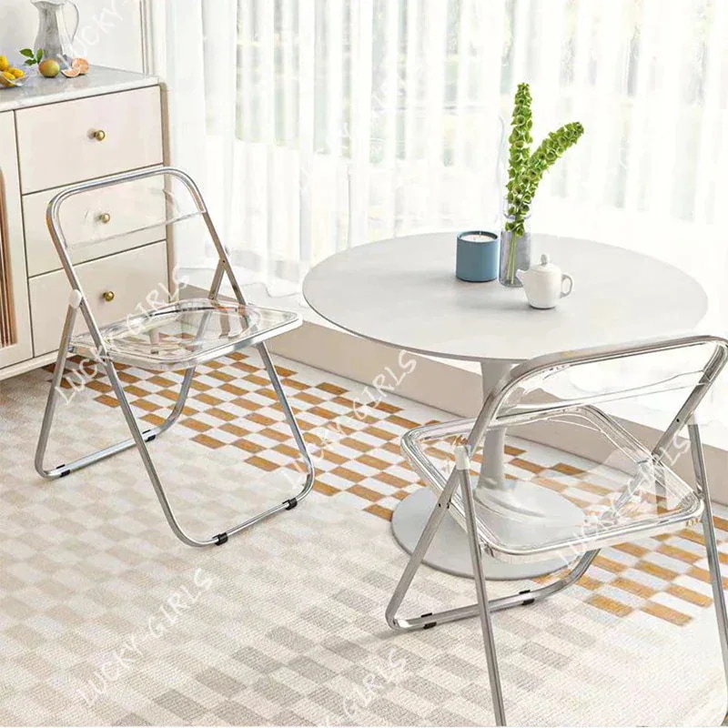 椅子 クリア 3日出荷色特典 スタッキングチェア 透明 折り畳み デスクチェア インテリア イス コンパクト 韓国 チェアー パイプ椅子 業務用 会議 オフィス おしゃれ