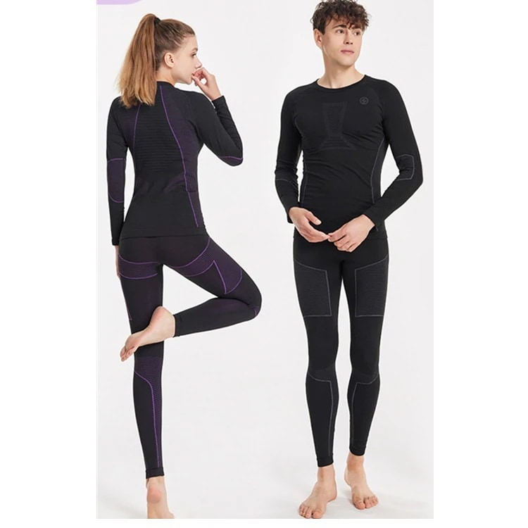 スノーウェア インナーシャツ 長袖 吸湿発熱 メンズ レディース インナーパンツ スキー スノボ 防寒 インナータイツ 上下セット