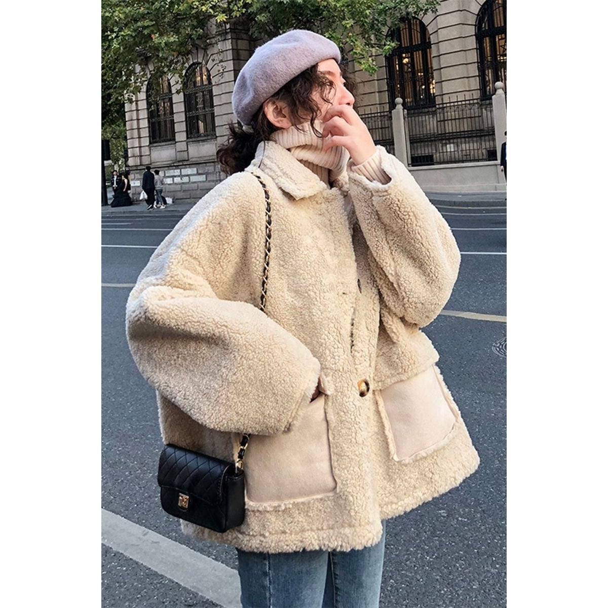 韓国ファッション おしゃれな 大人気 秋冬物カジュアル ゆったりする 厚手コート