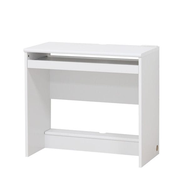 配線収納デスク フットレスト付 ホワイト 組立式