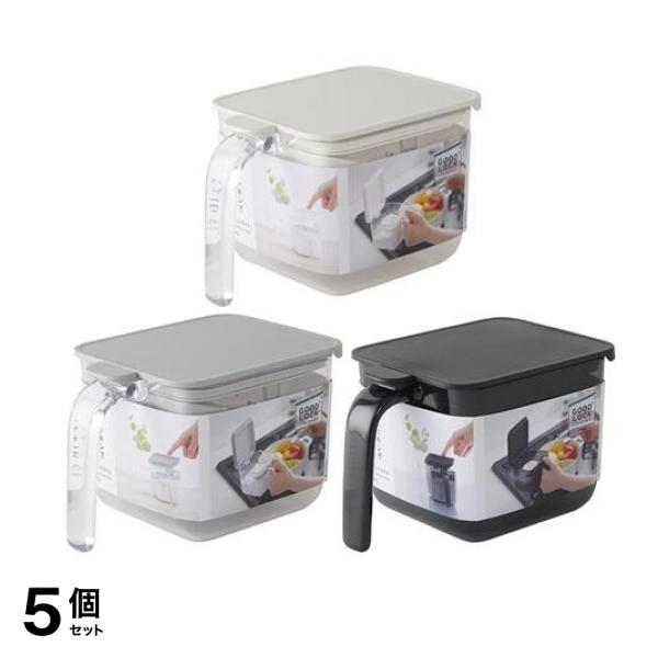 マーナ 調味料ポットワイド K-775 ホワイト &グレー &ブラック 各600mL 5個セット