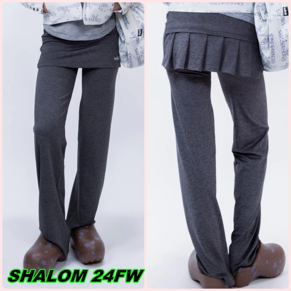 【SHALOM】24FW STRETCHING PLEATS PANTS Dark Grey