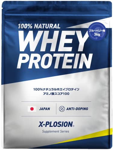 エクスプロージョン ホエイプロテイン 酸っぱい果実 酸味有りタイプ国内製造 (ブルーベリー味, 3kg)