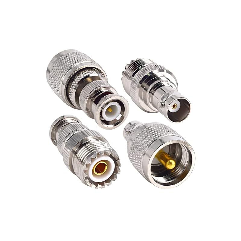 leeyovk BNC M型 変換 コネクタ アダプター キット BNCオスメスM型オスメス ラジオ受信機アンテナに適しています 低損失 4個セット