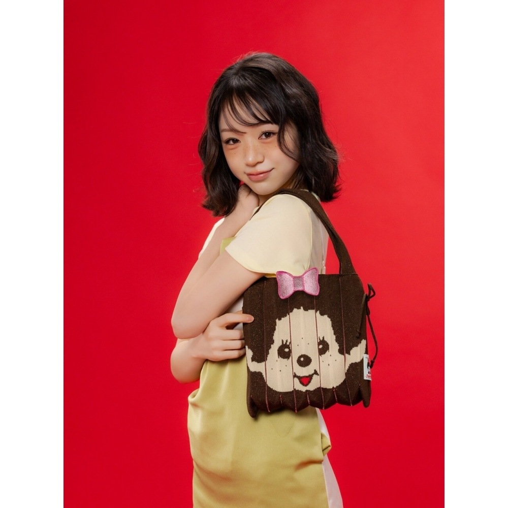JOSEPH & STACEY LPK S スターリーモンチッチガールブラウンリボン付きワッペンピンク