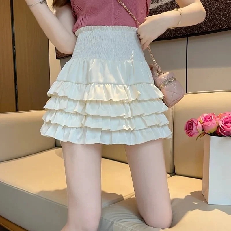 【1つ買うと10つ無料】夏の女性服 スタイルセクシーなフリルバレエショートスカートふわふわケーキスカート