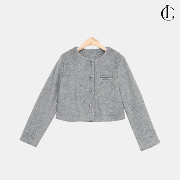 女性用冬カジュアルクリーンノンカラーフェイクファーふわふわアンゴラショートジャケットLLEET011