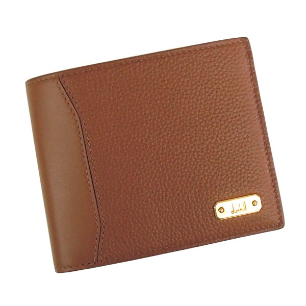 dunhill 23R2507GN251 ダンヒル ハーネス 二折小銭財布 フルグレインカーフレザー ブラウン/ゴールド