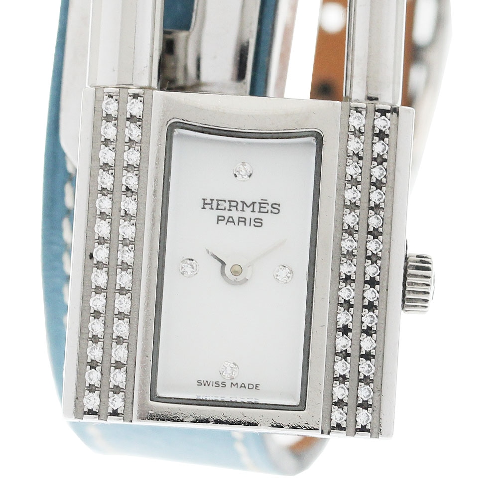 エルメス HERMES KE1.232 ケリーウォッチ ダイヤベゼル ホワイトシェルダイアル クォーツ レディース _933908【中古】