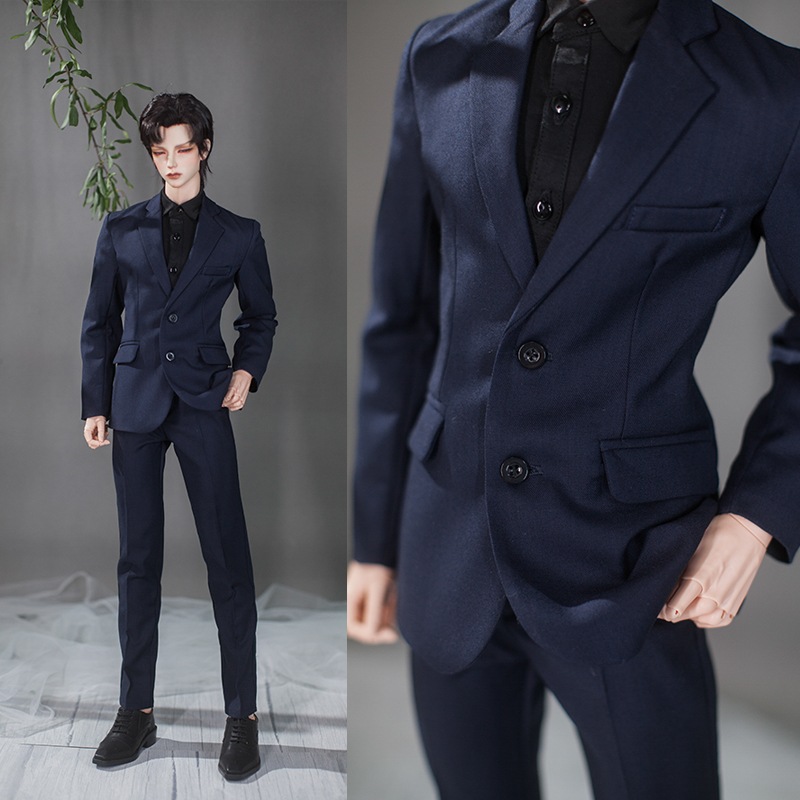BJDドール服 ネイビー スーツセット SD17/70cm/ID75/80cmサイズ球体関節人形用衣装セット