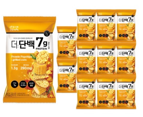 ポップチップ グリルドコーン味 12袋入り タンパク質7g BCAA290mg 砂糖1.3g未満 鶏むね肉6.29パーセント使用 ノンフライ エアベイク