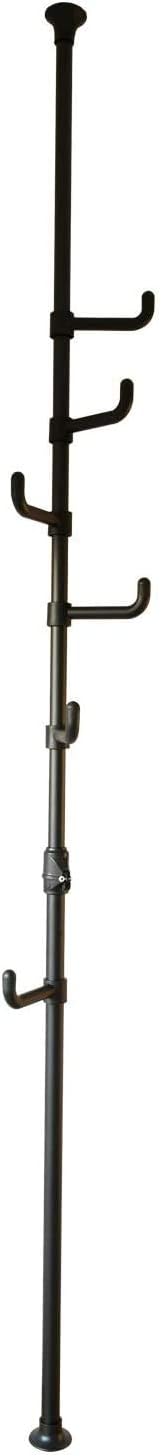 山善 YAMAZEN 突っ張り ポールハンガー 隙間収納 高さ伸縮 耐荷重30kg ワンタッチで設置 実用新案取得済 コートハンガー 衣類 収納 直径32×高 マットブラック WJ-725M MBK